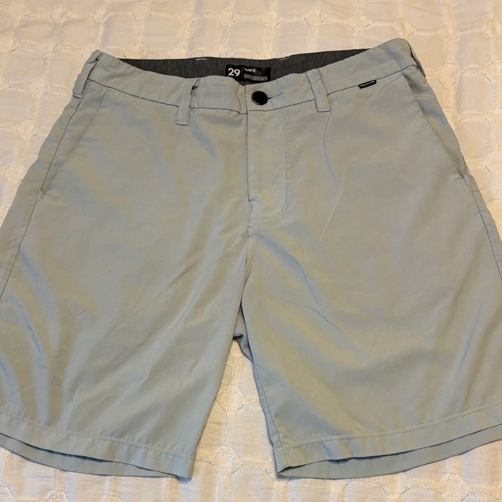 Hurley Men's Light Blue Flat Front Shorts